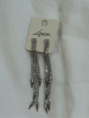 Silver Crystal Drop Earrings